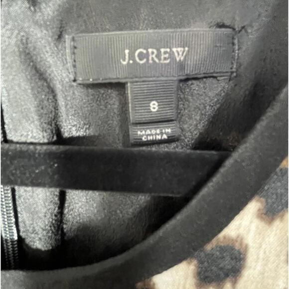 EUC J. Crew A Line Shift Leopard Dress Size 8 Brown Career MSRP $98 - Picture 2 of 4